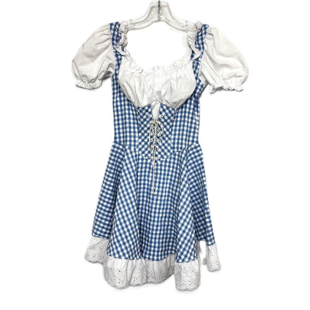 Dorothy Halloween costume/ wizard of oz / Blue & White Gingham Mini Dress